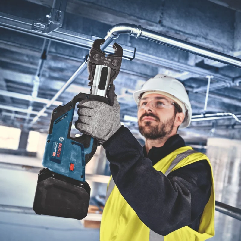 Bosch GPT 18V-19 Professional Akku Presswerkzeug 18 V 21 kN ( 06019M2003 ) + 3x Pressbacke + L-Boxx - ohne Akku, ohne Ladegerät