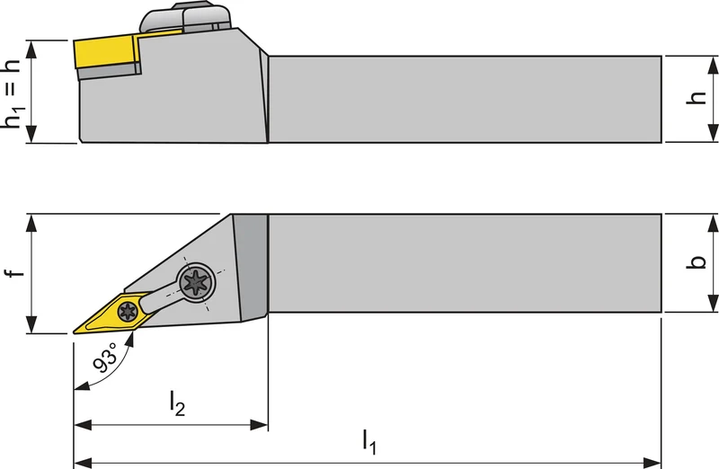 TECWERK Klemmdrehhalter MVJNL2525M16 – Links, Außendrehen, vibrationsarm
