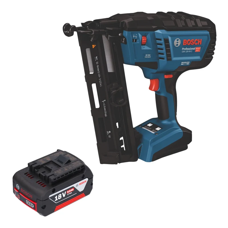 Bosch GNH 18V-64-2 Professional Akku Holznagler 18 V 1,6 x 32 - 64 mm Brushless + 1x Akku 5,0 Ah - ohne Ladegerät
