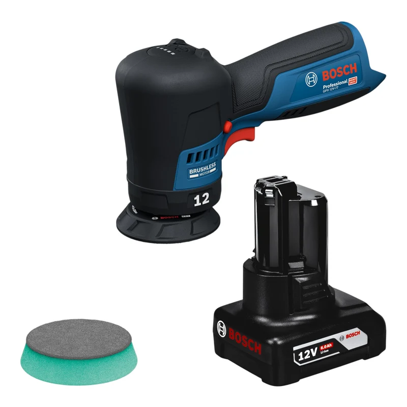 Bosch GPX 12V-77 Akku Polierer 12 V 77 mm Brushless + 1x Akku 6,0 Ah - ohne Ladegerät