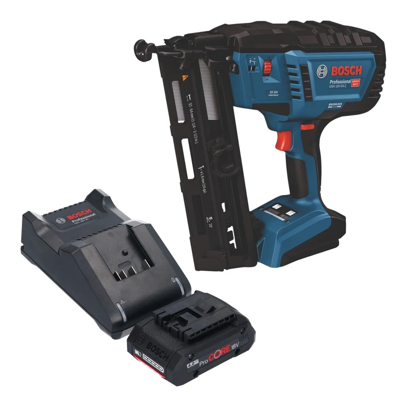 Bosch GNH 18V-64-2 Professional Akku Holznagler 18 V 1,6 x 32 - 64 mm Brushless + 1x ProCORE Akku 4,0 Ah + Ladegerät