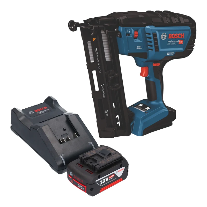 Bosch GNH 18V-64-2 Professional Akku Holznagler 18 V 1,6 x 32 - 64 mm Brushless + 1x Akku 5,0 Ah + Ladegerät