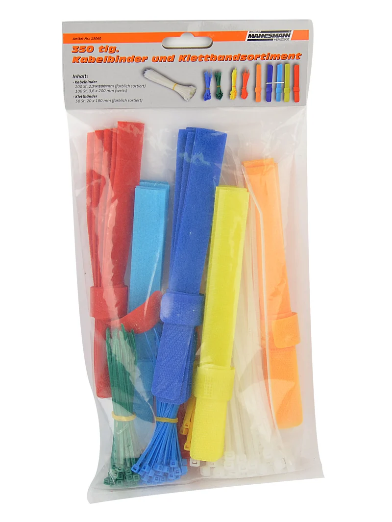 Kabelbinder- und Klettbandsortiment 350-tlg.