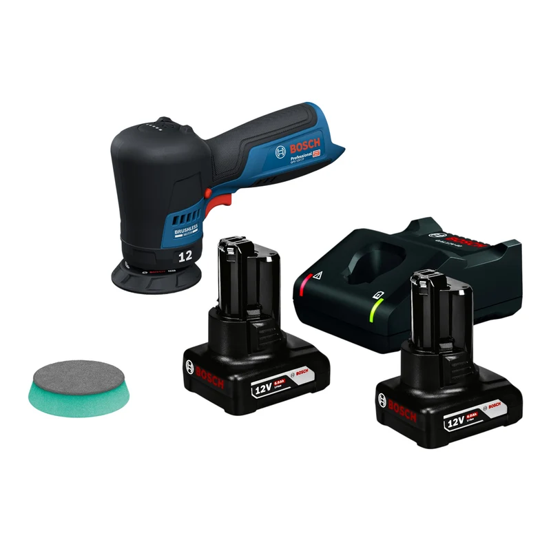 Bosch GPX 12V-77 Akku Polierer 12 V 77 mm Brushless + 2x Akku 6,0 Ah + Ladegerät