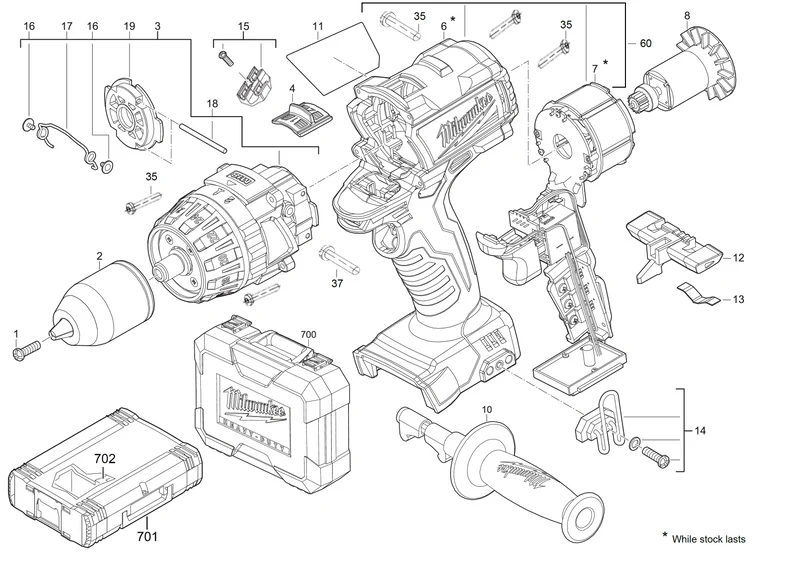 Milwaukee M18 CDD Ersatzteile (Code: 431201)