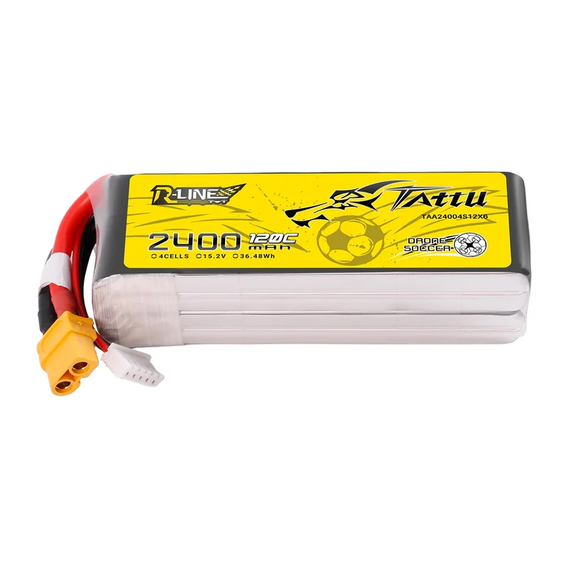 Tattu 2400mAh 15,2V 120C 4S1P High-Voltage-LiPo-Akkupack mit XT60-Stecker