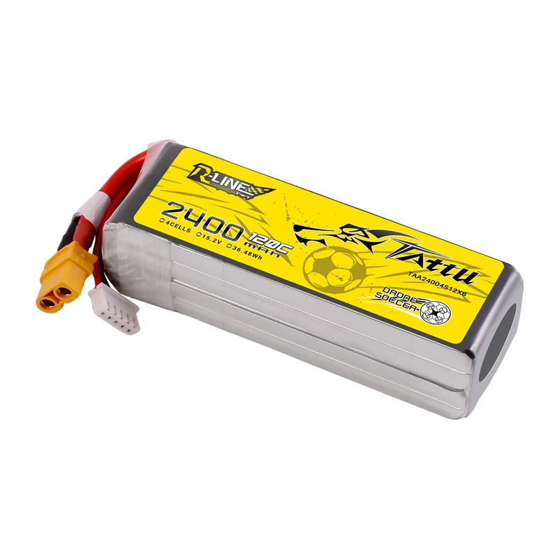 Tattu 2400mAh 15,2V 120C 4S1P High-Voltage-LiPo-Akkupack mit XT60-Stecker
