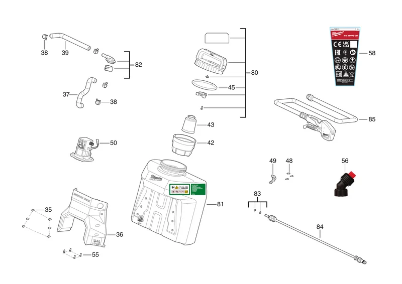 Milwaukee M18 BBPFP2-CST Ersatzteile (Code: 509511)