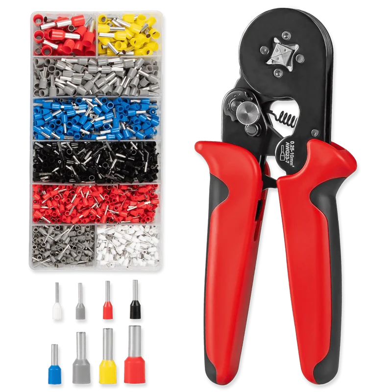 Crimpzange mit 1800-tlg. Aderendhülsen-Set
