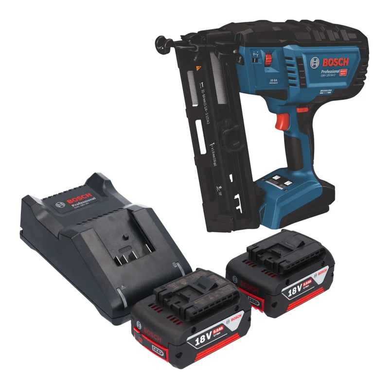 Bosch GNH 18V-64-2 Professional Akku Holznagler 18 V 1,6 x 32 - 64 mm Brushless + 2x Akku 5,0 Ah + Ladegerät