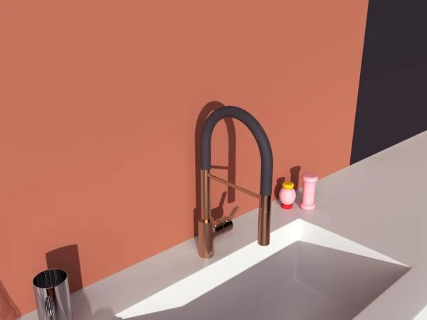 IDEAL STANDARD Gusto Küchenarmatur Semi-Pro 225 mm 2F-Brause Sunset Rose