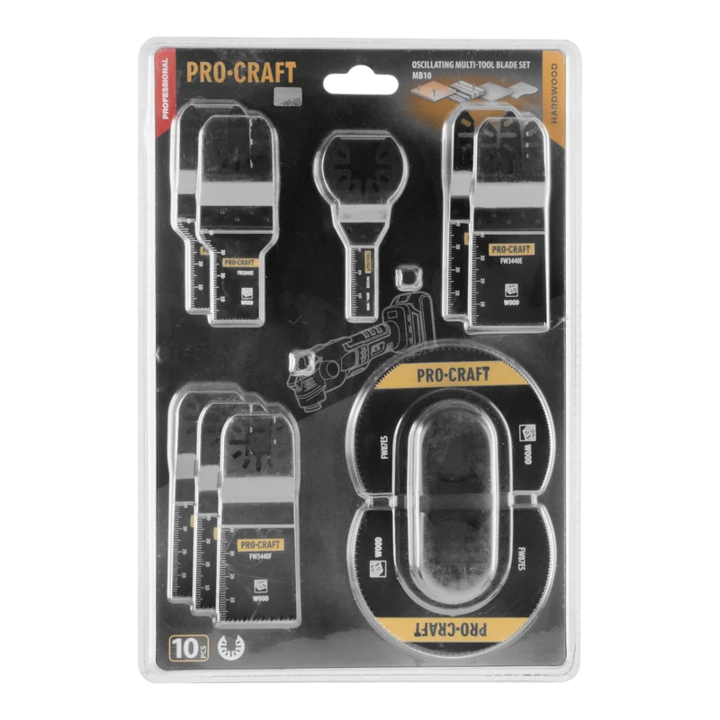 Procraft MB10 Sägeblatt Set 10 tlg. für oszillierende Multifunktionswerkzeuge