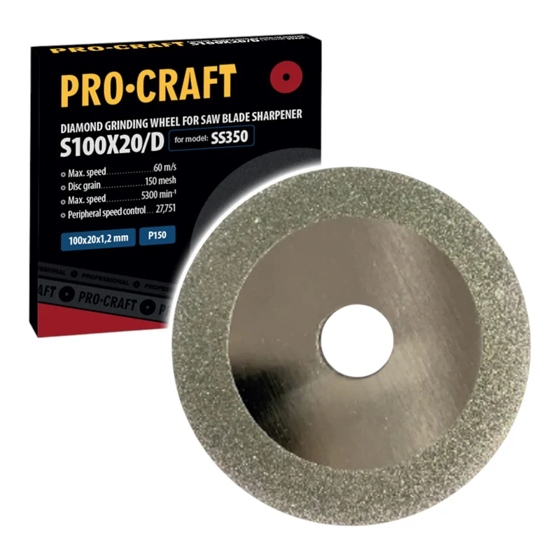 Procraft S100X20/D Diamantschleifscheibe 100 mm für Procraft SS350 Schärfgerät
