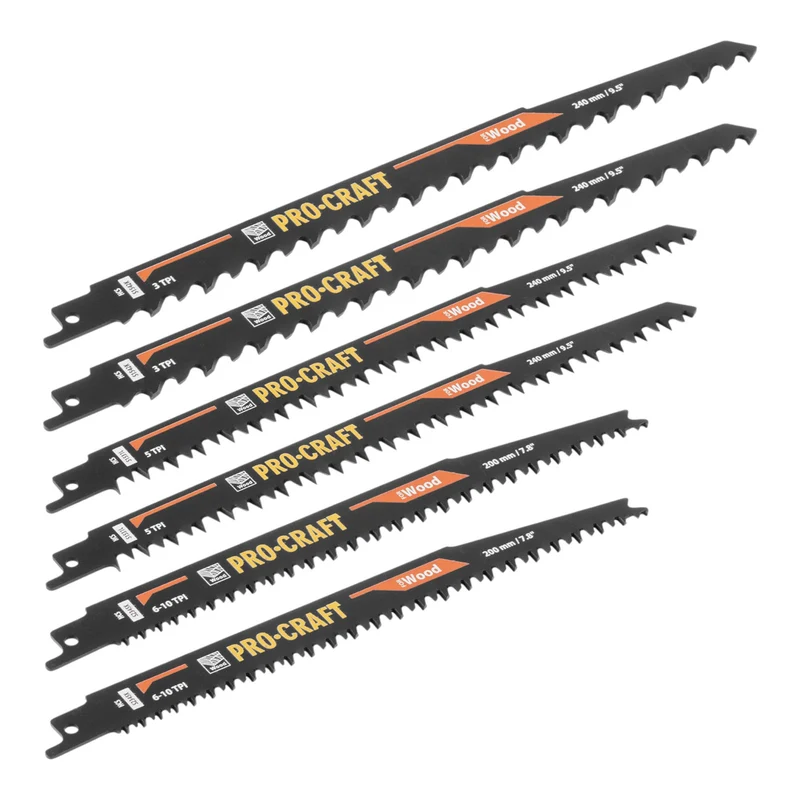Procraft SB10 Säbelsägeblatt Set 10 tlg. 150 - 240 mm für Holz / Metall / Kunststoff