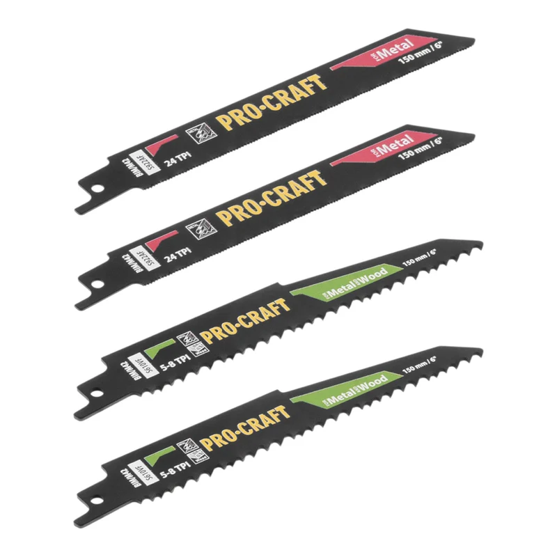 Procraft SB10 Säbelsägeblatt Set 10 tlg. 150 - 240 mm für Holz / Metall / Kunststoff