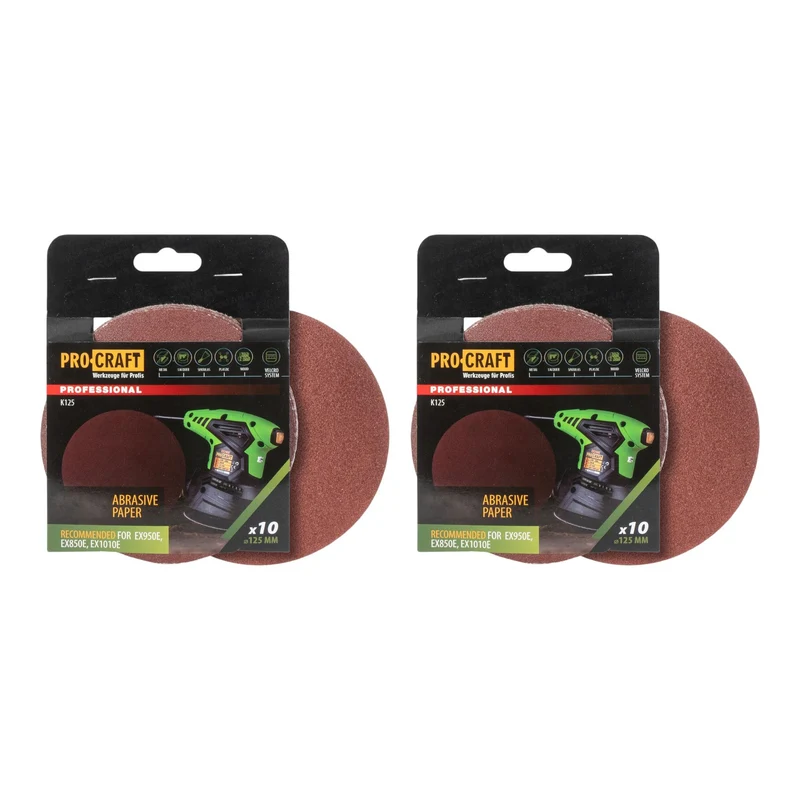 Procraft K125.240 Schleifpapier Klett 125 mm P240 20 Stk. für Exzenterschleifer
