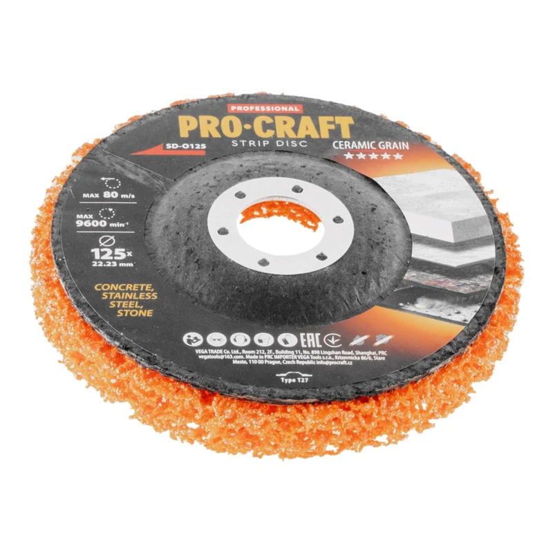 Procraft SD-O125 Schleifscheibe Ceramic Grain 125 x 22,23 mm für Winkelschleifer