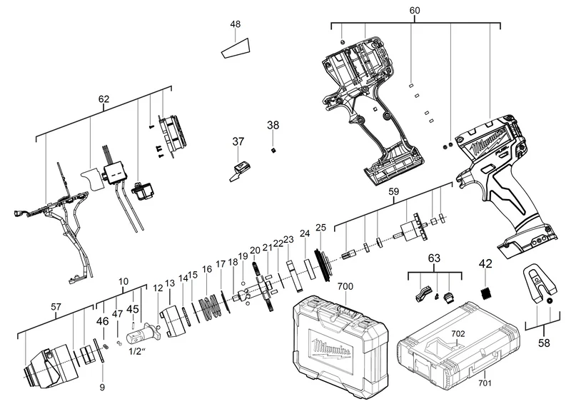 Milwaukee M18 CIW12 Ersatzteile (Code: 448711)