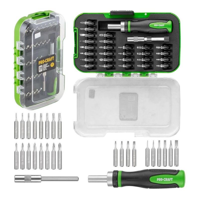 Procraft PRSS-28 Bit Set 28 tlg. 28 mm Phillips / Pozidriv / Torx / Hex / Schlitz