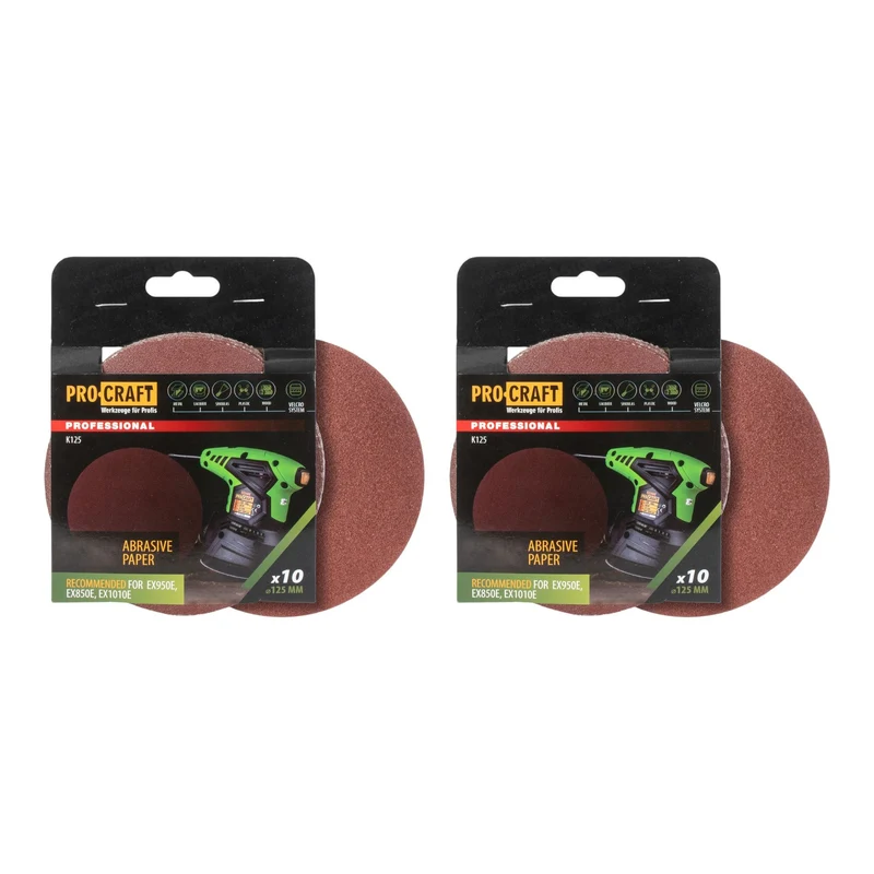 Procraft K125.150 Schleifpapier Klett 125 mm P150 20 Stk. für Exzenterschleifer