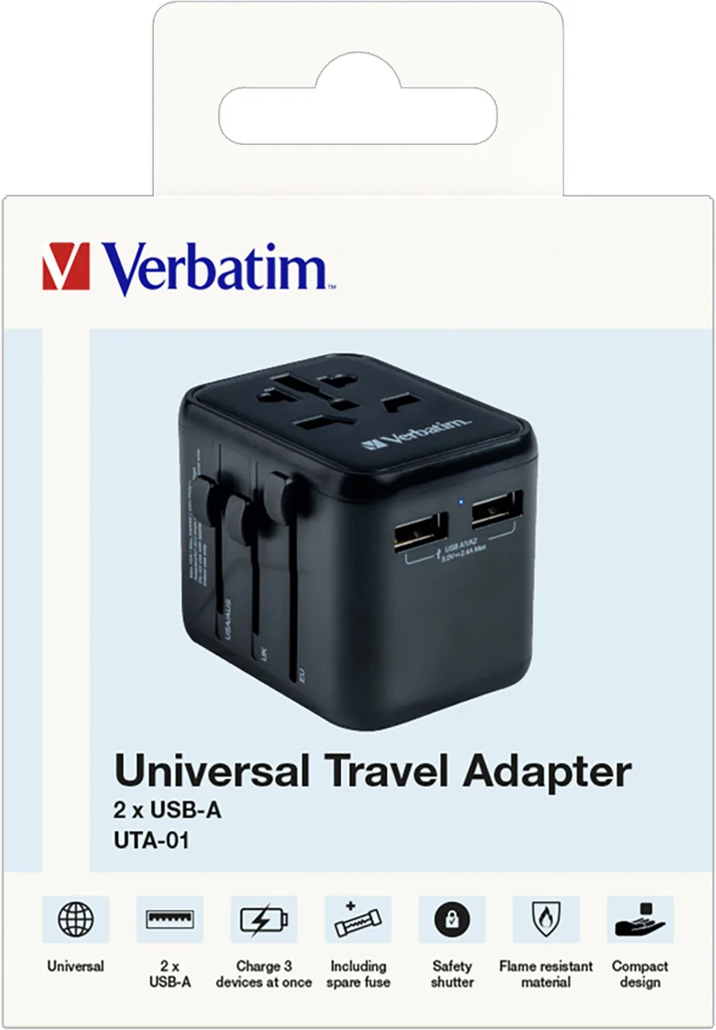 VERBATIM Ladeadapter, Universal Travel, UTA-01, 12W