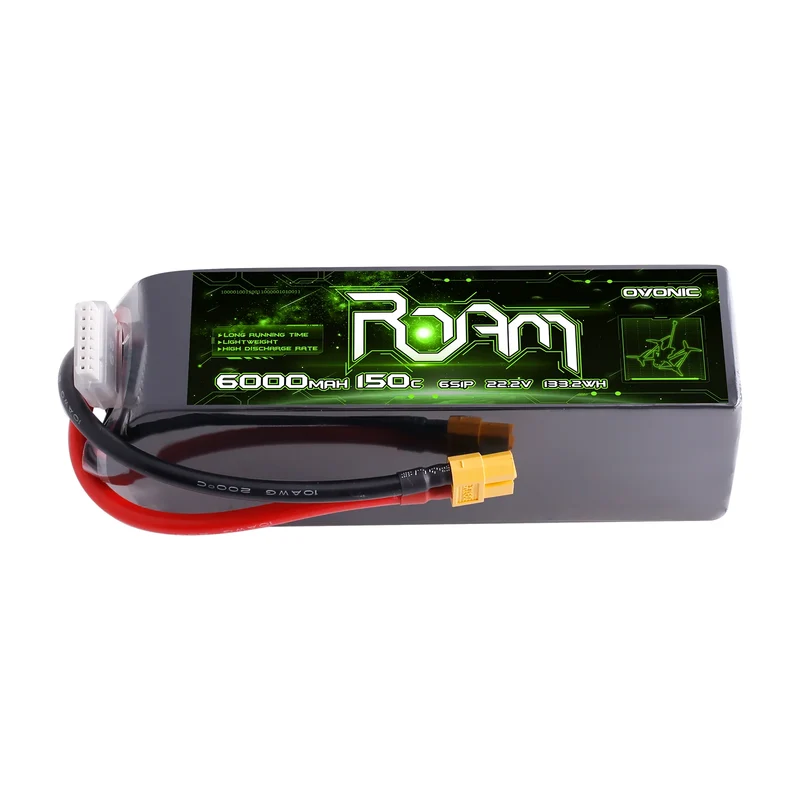 OVONIC Roam-Serie 22,2V 6000mAh 150C 6S Softcase-LiPo-Akkupack mit XT90-S-Anti-Blitz- oder XT60-Stecker