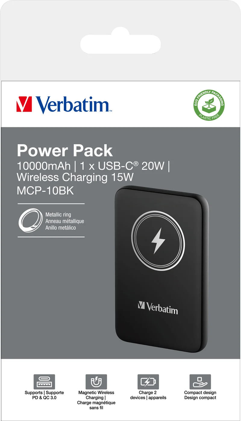 VERBATIM Akku Powerbank, 10.000mAh, MCP-10BK, schwarz