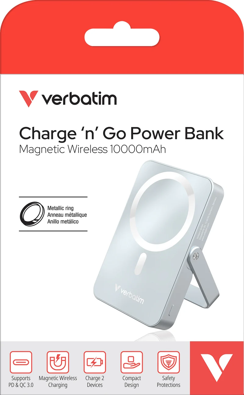 VERBATIM Akku Powerbank, 10.000mAh, Charge´n´Go, blau