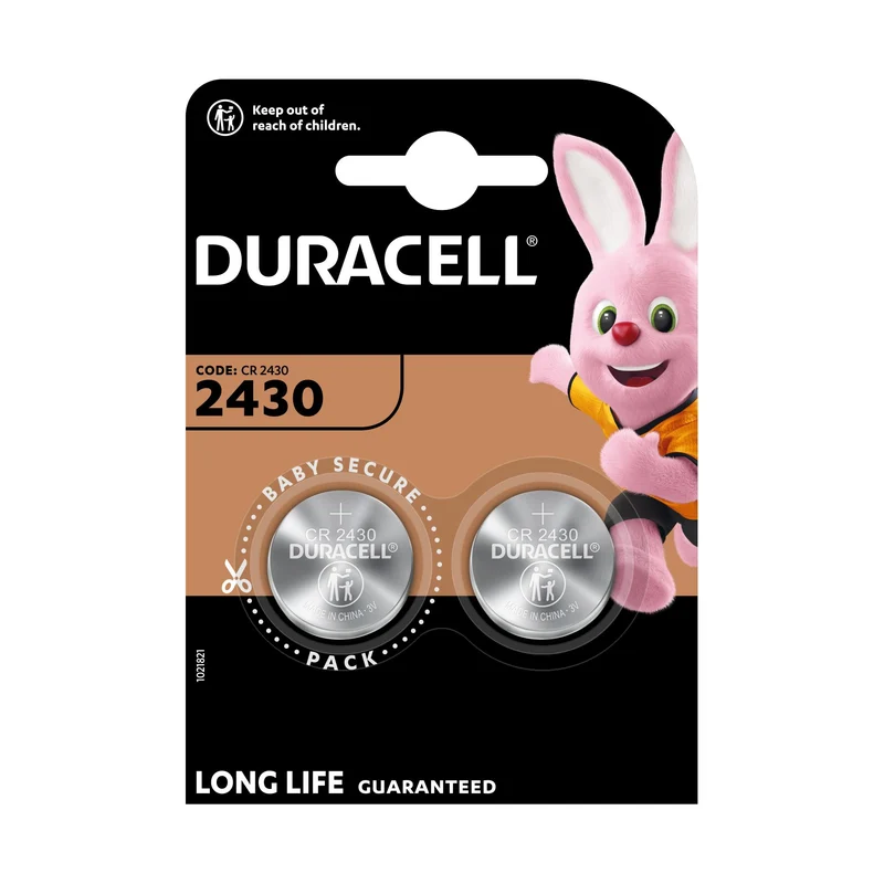 DURACELL Batterie Lithium Knopfzelle CR2430, 3V Electronics, Retail Blister (2-Pack)