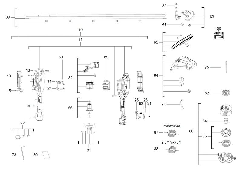 Milwaukee für M18 CLT Doppelfadenkopf (inklusive Schneidfaden 2,0 mm)