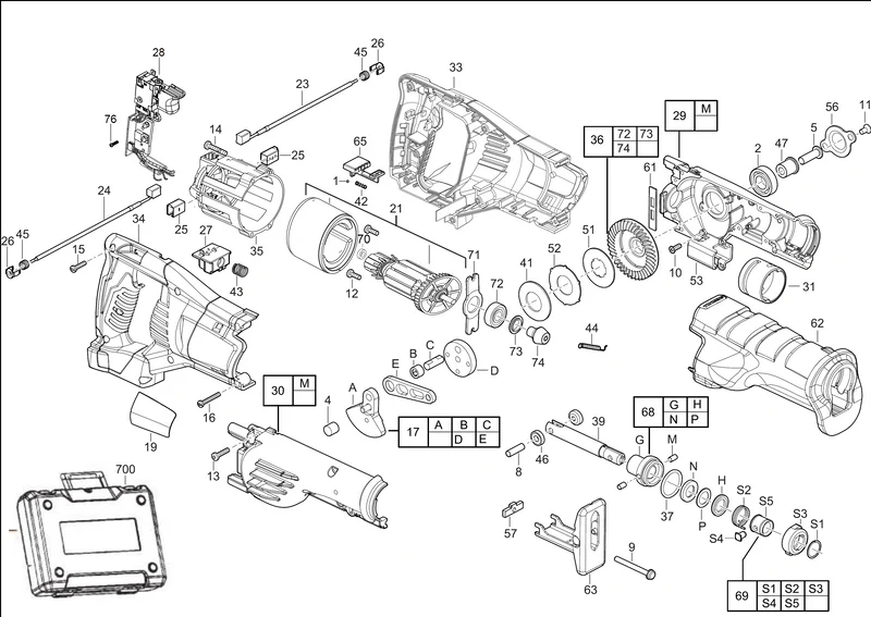 Milwaukee HD18 SX Ersatzteile (Code: 447204)