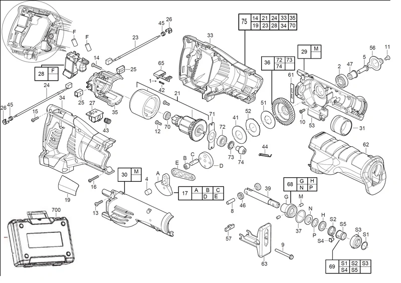 Milwaukee HD18 SX Ersatzteile (Code: 447048)