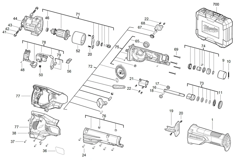 Milwaukee M18 BSX Ersatzteile (Code: 469797)