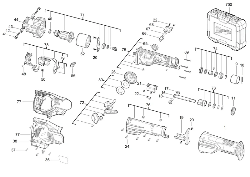 Milwaukee M18 BSX Ersatzteile (Code: 447276)