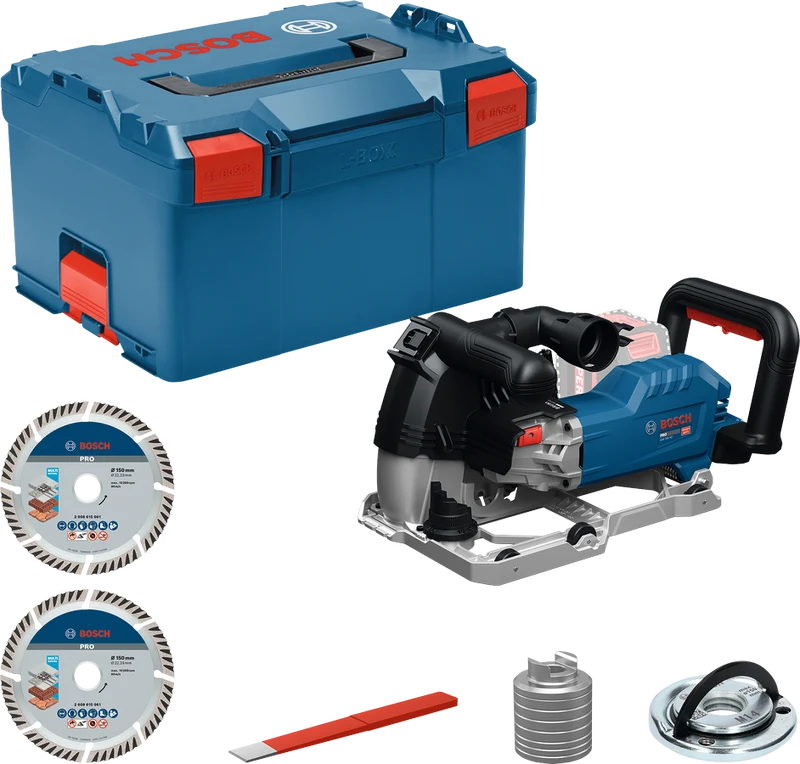 Bosch Mauernutfräse GNF 18V-40 (Einstellbare Nuttiefe: 10 - 40 mm, Schnittbreite: 2 mm - 3,9 cm, ohne Akku, inkl. 2 Trennscheiben in L-BOXX 238)