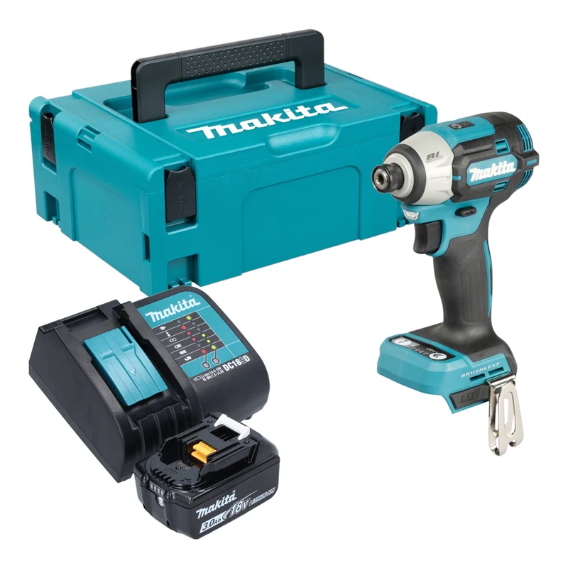 Makita DTD 201 SF1J Akku Schlagschrauber 18 V 210 Nm Brushless + 1x Akku 3,0 Ah + Ladegerät + Makpac