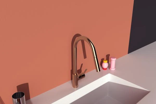 IDEAL STANDARD Gusto Küchenarmatur 241 mm Auslauf mit 2-Funktionsbrause Sunset Rose