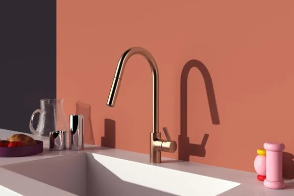 IDEAL STANDARD Gusto Küchenarmatur 241 mm Auslauf mit 2-Funktionsbrause Sunset Rose