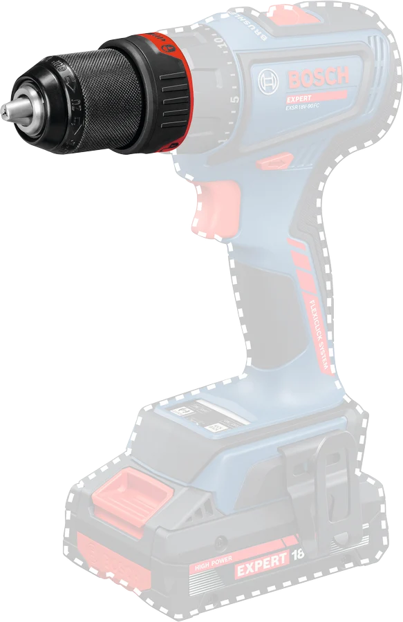 Bosch Professional GFA 18-M FlexiClick-Aufsatz (13 mm Vollmetallfutter für Akku-Bohrschrauber)
