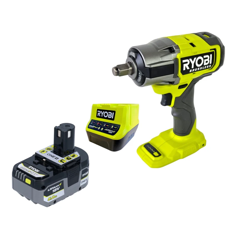 RYOBI RIW18BL-0 Akku Schlagschrauber 18 V 700 Nm Brushless + 1x Akku 5,0 Ah + Ladegerät