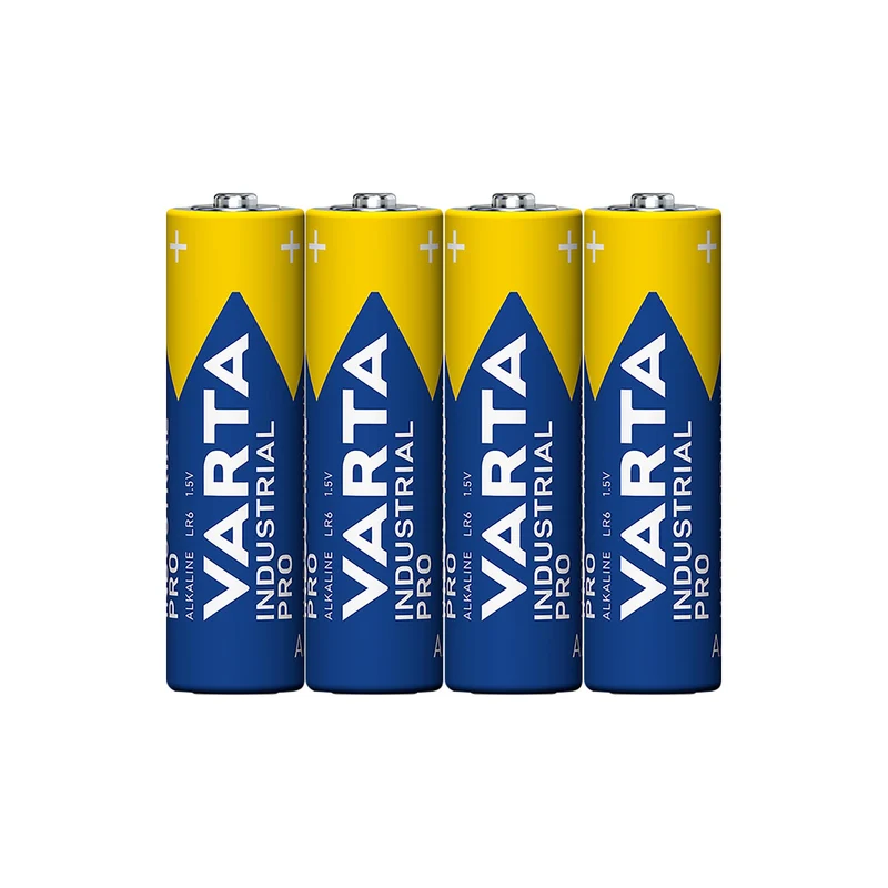 VARTA Batterie Alkaline Mignon AA LR06, 1.5V Industrial Pro, Shrinkwrap (4-Pack)