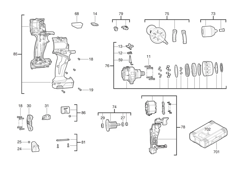 Milwaukee M18 ONEPD3 Ersatzteile (Code: 481700)