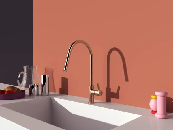 IDEAL STANDARD Gusto Küchenarmatur 238 mm Ausladung Sunset Rose – Einhebelmischer mit 360° Schwenkbereich