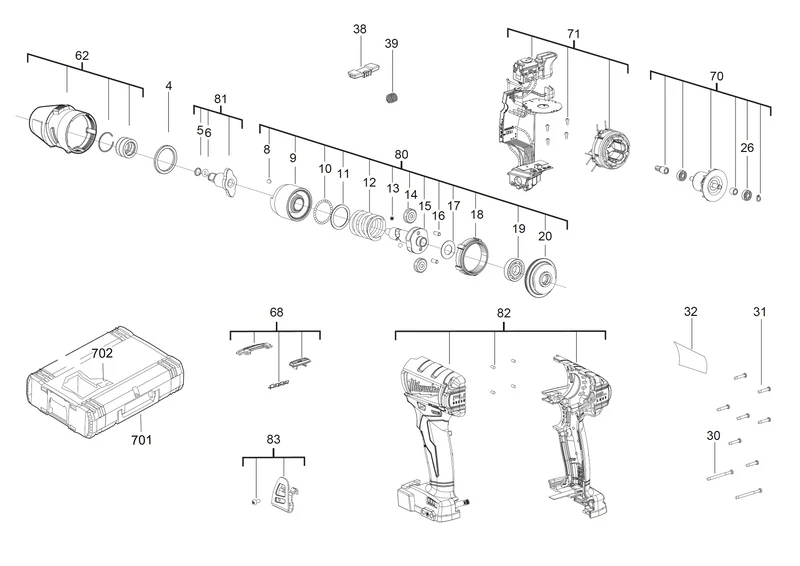 Milwaukee M18 FIWF38 Ersatzteile (Code: 452539)
