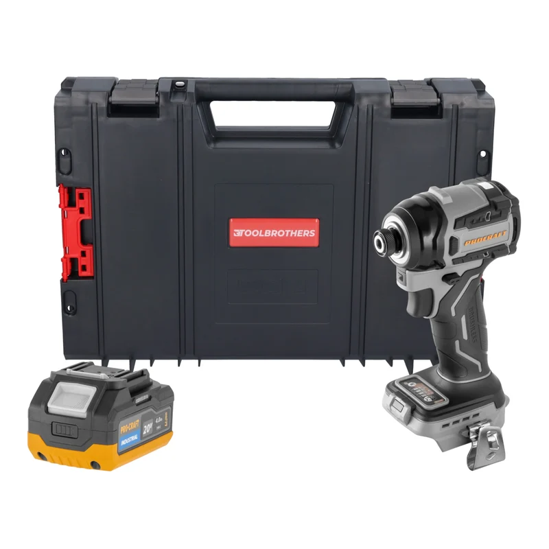 Procraft Industrial ID20Abb Akku Schlagschrauber 20 V 180 Nm 1/4" + 1x Akku 4,0 Ah + RHINO Toolcase - ohne Ladegerät