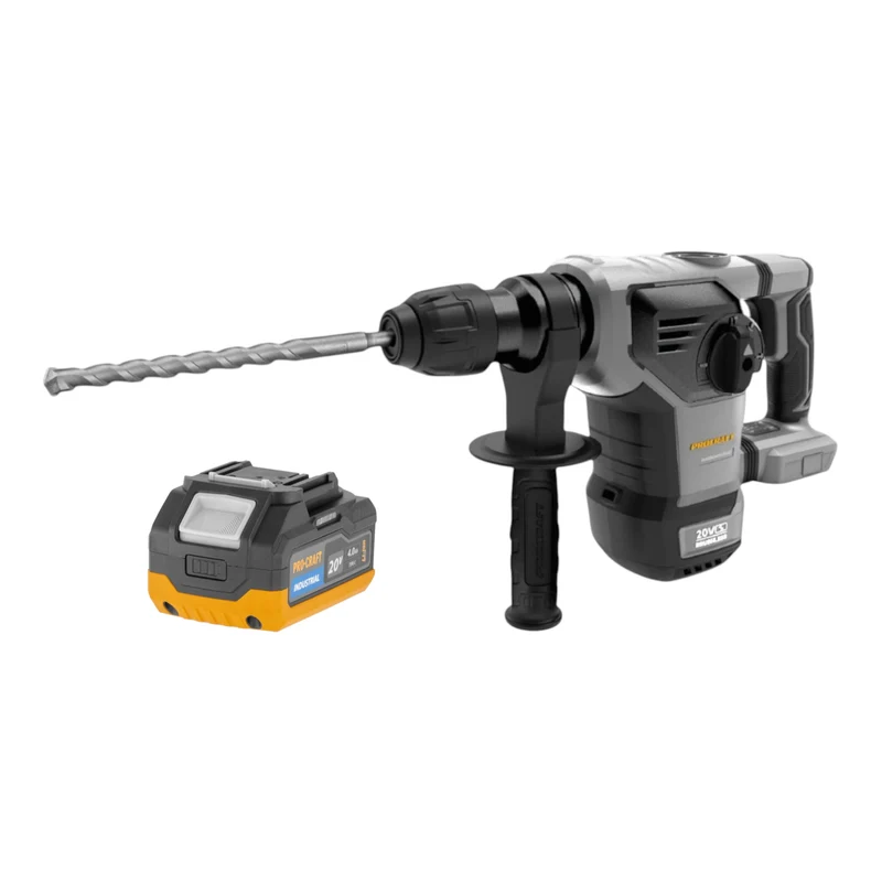 Procraft Industrial HD20B-BB-C Akku Kombihammer 20 V 5 J SDS plus Brushless + 1x Akku 4,0 Ah + Koffer - ohne Ladegerät