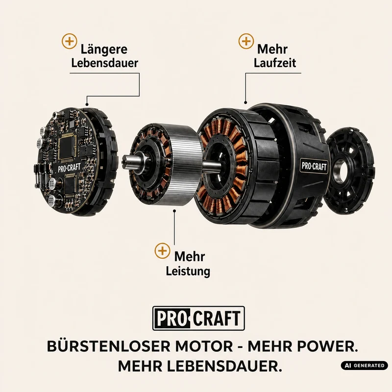 Procraft Industrial HD20B-BB Akku Kombihammer 20 V 5 J SDS plus Brushless + 2x Akku 4,0 Ah + Ladegerät + RHINO Toolcase