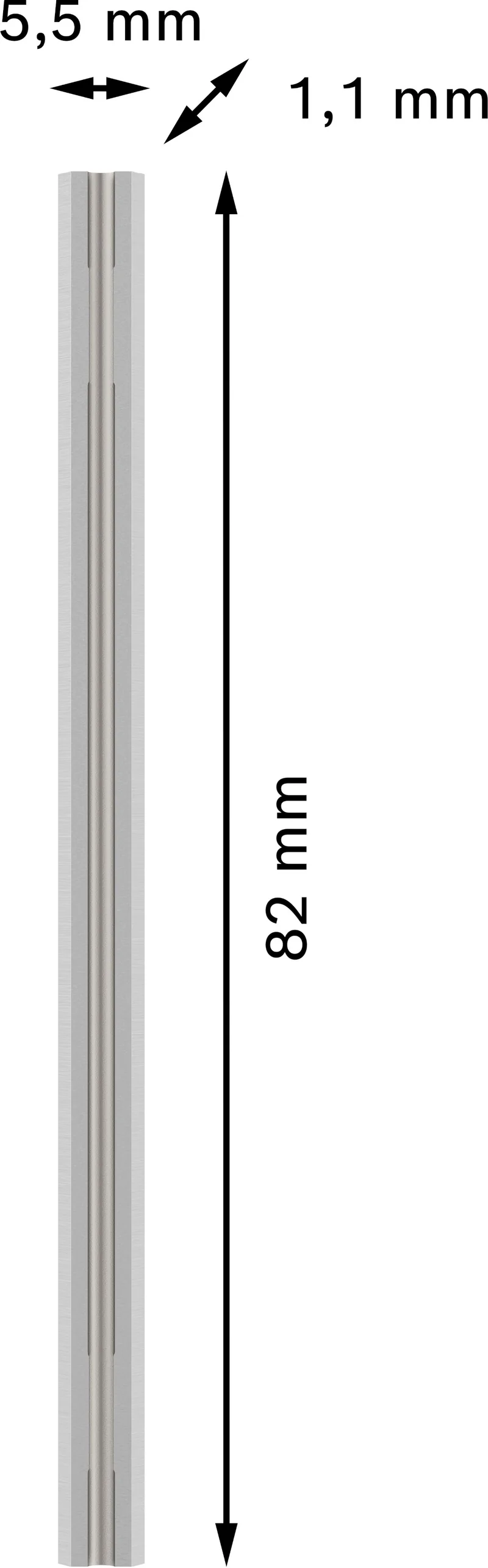 Bosch PRO Hobelmesser 82 mm (1er-Pack, zum Hobeln von Holz, Carbide-Schnittkante, Wendemesser, 82 × 5,5 × 1,1 mm)