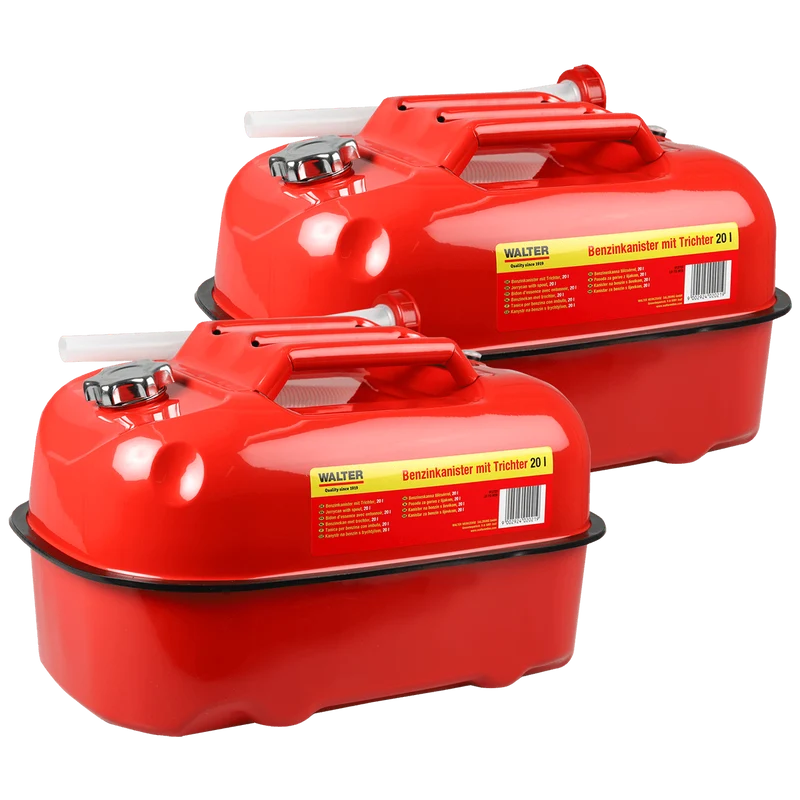 Horizontaler Benzinkanister mit Trichter Set 20 L 2-tlg.