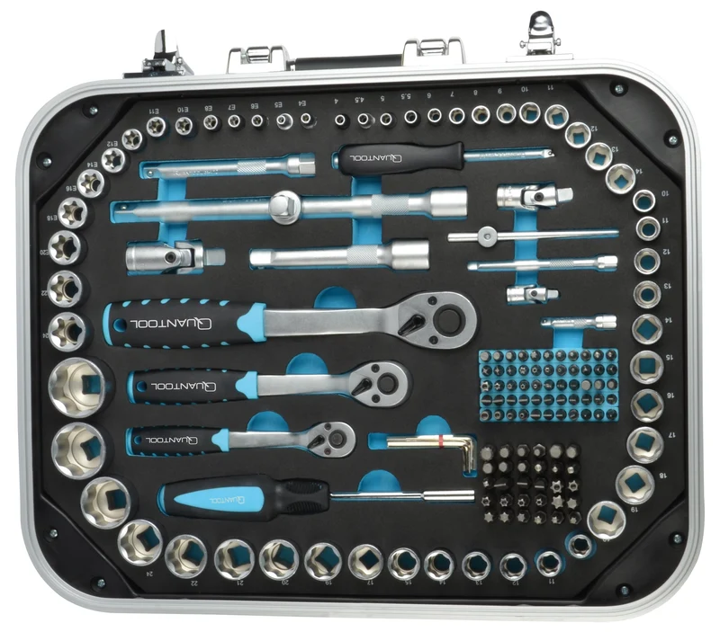 QUANTOOL - Steckschlüsselsatz, 226-tlg., 1/4"+3/8"+1/2"